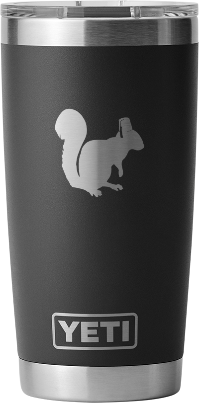 YETI Rambler 20 oz Tumbler MS Cstm Black w Nuts