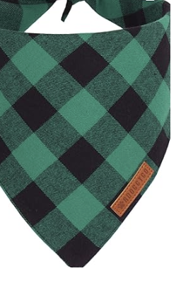 Plaid Dog Bandana Green