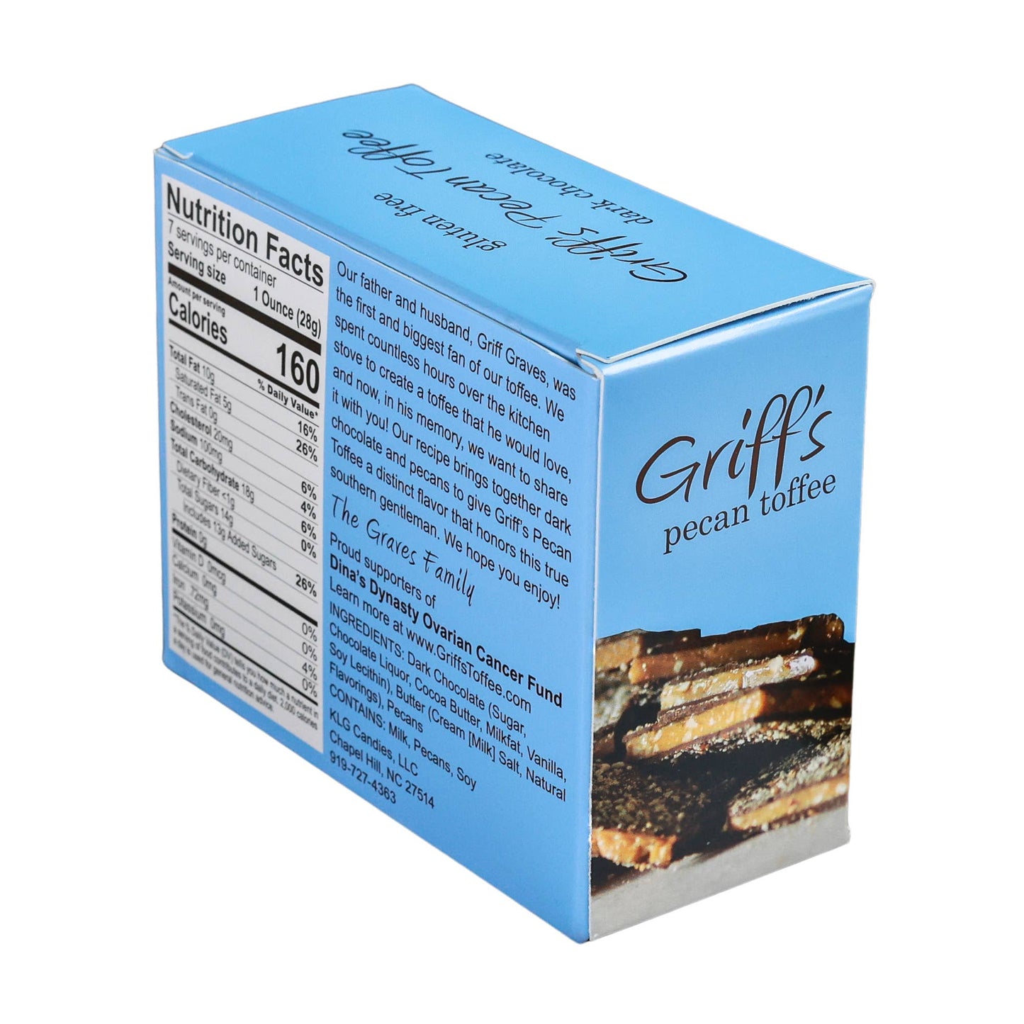 Griff's Pecan Toffee - 7oz Dark Chocolate Toffee