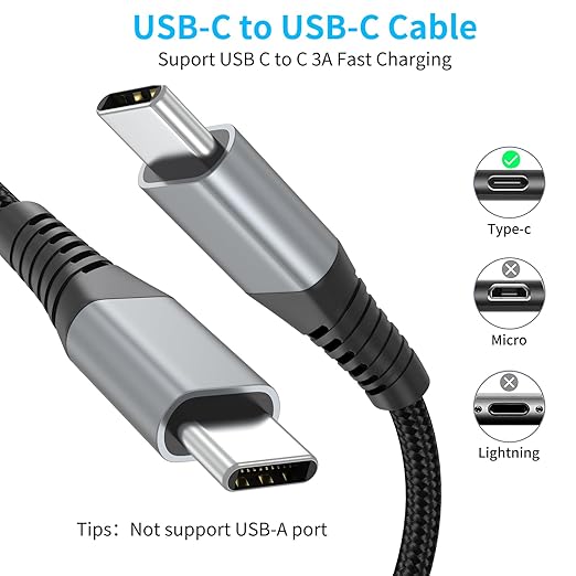 6 inch USB C to USB C Cable, 0.5ft