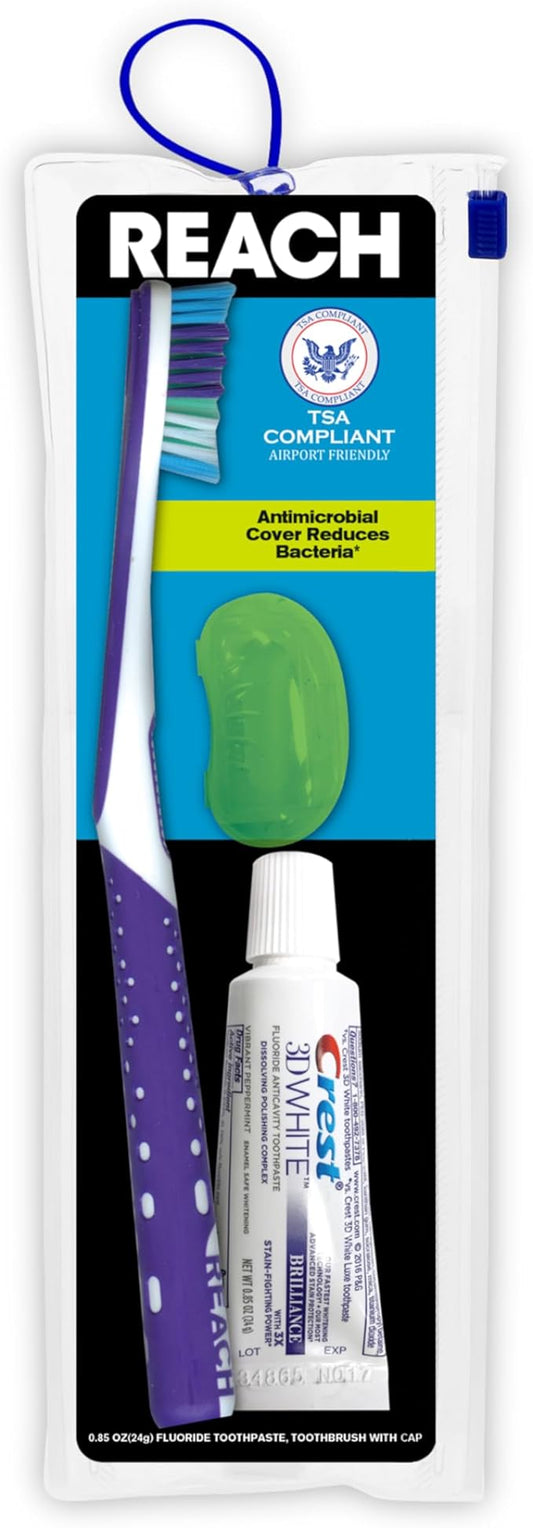 Reach Ultraclean Travel Kit Toothbrush with Toothbrush Cap and Toothpaste