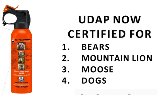 UDAP SOG Bear Spray 7.9oz with Griz Guard Holster Maximum Strength Self Defense for Outdoors