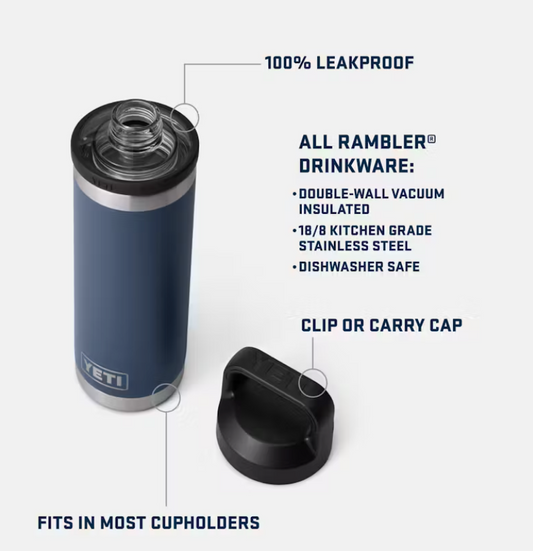 YETI Rambler 18 oz Bottle Chug Custom Navy