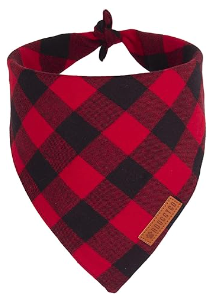 Plaid Dog Bandana Red